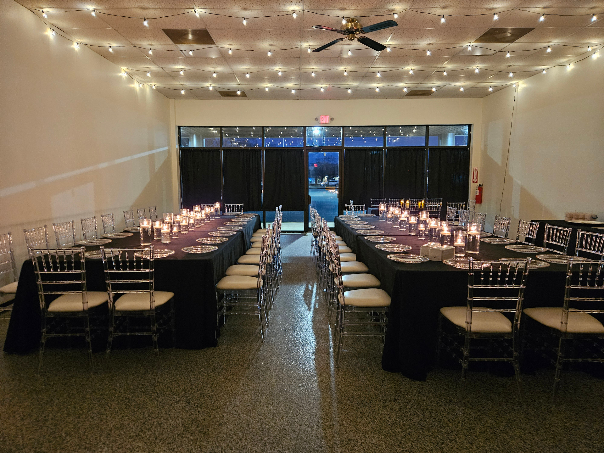 Micro-wedding setup at Shorewood event venue